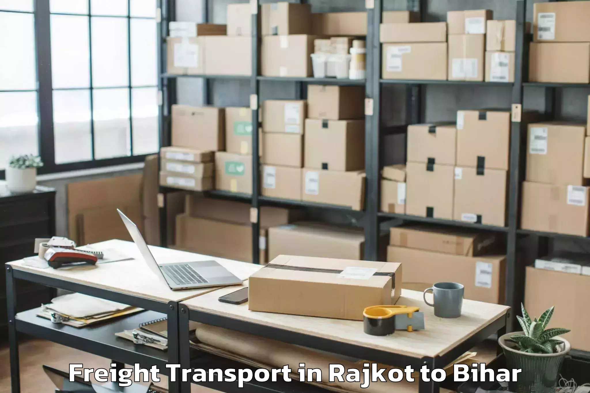 Book Rajkot to Mojharia Freight Transport Online